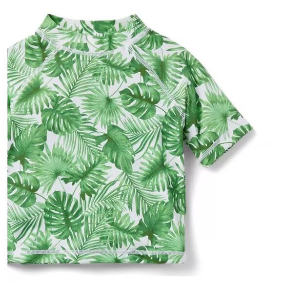 Janie and Jack Baby Palm Leaf Rash Guard Swim Set Size 6-12 Months Green - Picture 8 of 8
